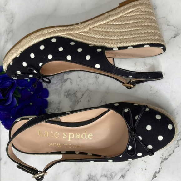 NWT Polka Dot Wedge Sandals Kate Spade Pajama Party Summer Cruise Sandal - Picture 13 of 16